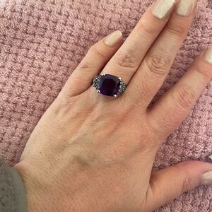 Amethyst and Tanzanite Ring